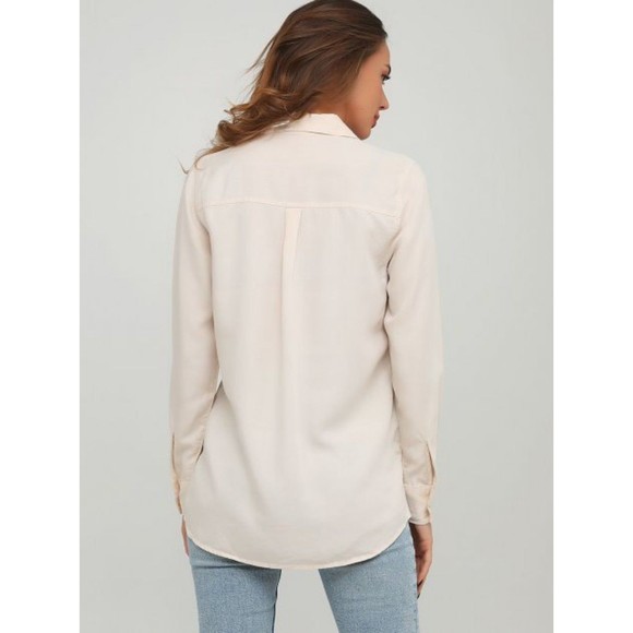 Old Navy Women's Long Sleeve Button Down Shirt 2XL Cream - Picture 9 of 9